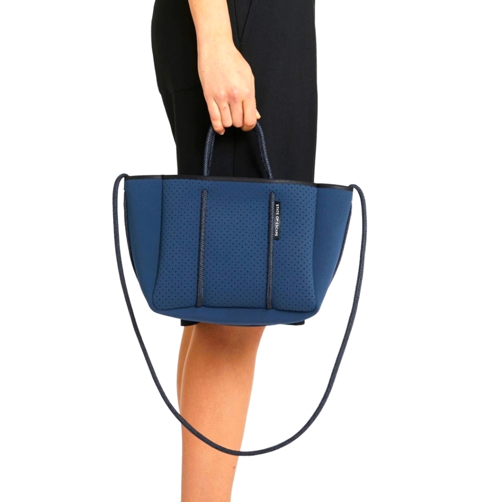 NWT STATE OF ESCAPE Petite Escape Neoprene Electric Blue Small Tote Crossbody